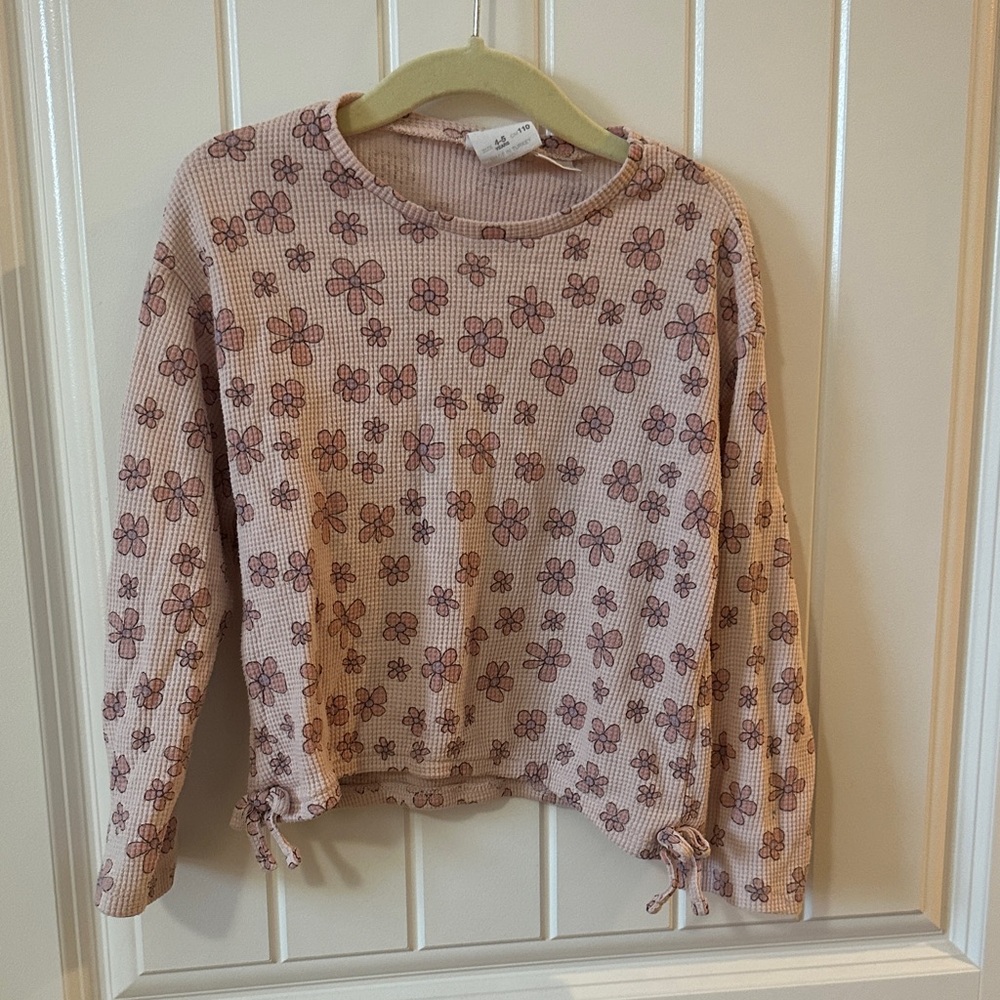 Zara Pink Floral Knit Top
